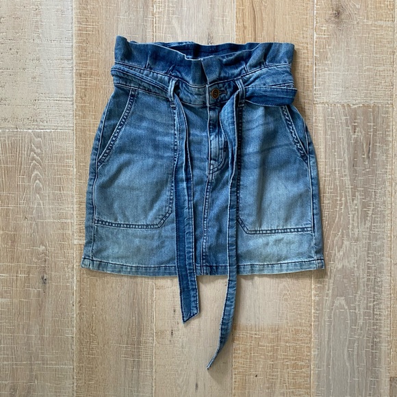 Free People Splendor in the Grass Paperbag Denim Skirt Free People Skirt Size 0 - Picture 4 of 7